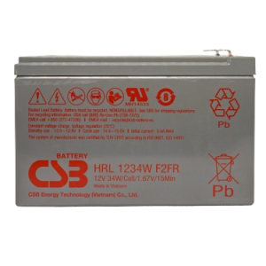Batería Marca CSB Energy, Modelo HRL 1234W F2RF, 12V, 34W/1.67V
